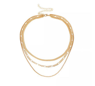 Choose gold or silver layered snake chain necklace set makes the perfect gift for her