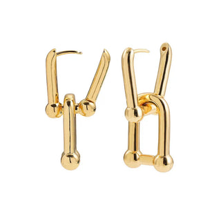 Chic Gold Chunky Link Hoop Earrings 2 ways to Wear