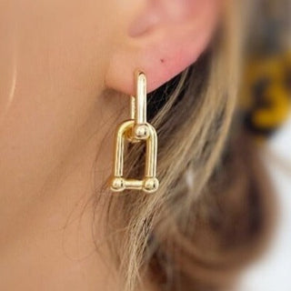 Chunky Double 2 in 1 Link Statement Earrings - Gifts For Friendship - Exclusive Friendship Earrings