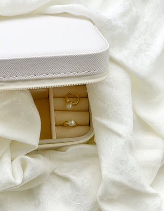 Simple pearl wedding earrings bridesmaid jewelry free travel jewelry case gift box