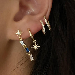 Sapphire Ear Collection 6 Piece Earring Set September Birthstone Birthday Gift
